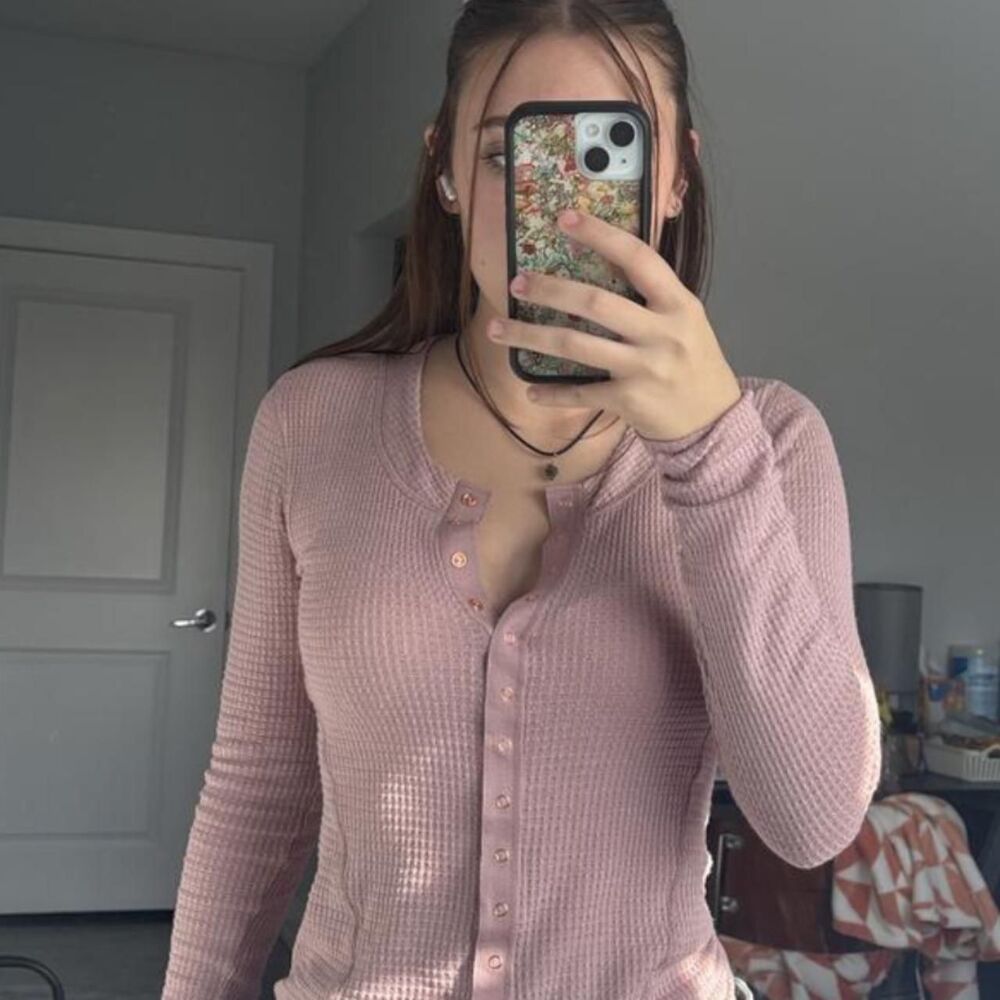 Free-people Women's Pink and Purple Shirt